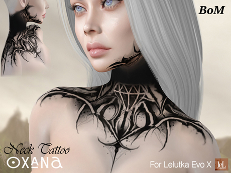 Second Life Marketplace - Oxana - Neck Tattoo - EvoX -BoM